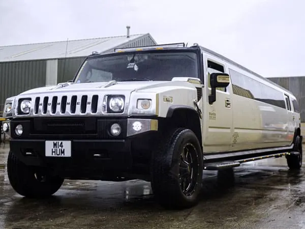 Starlite white stretch Hummer limousine wedding car