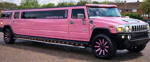 Starlite pink Hummer H2 stretch limousine