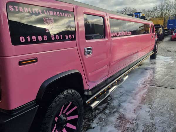 Pink Hummer H2 Stretch Limo exterior