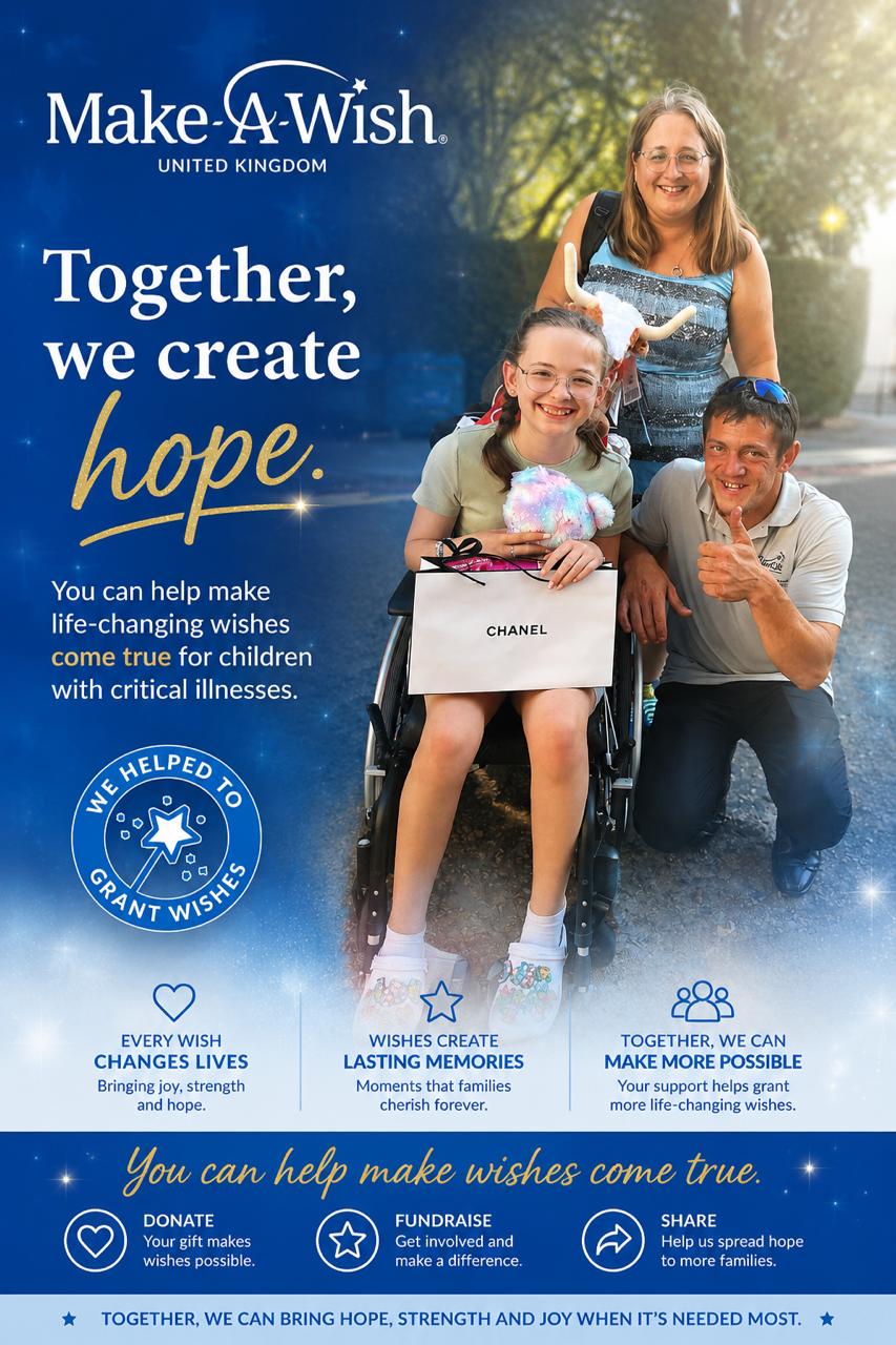 Make-A-Wish UK family support message from Starlite Limos